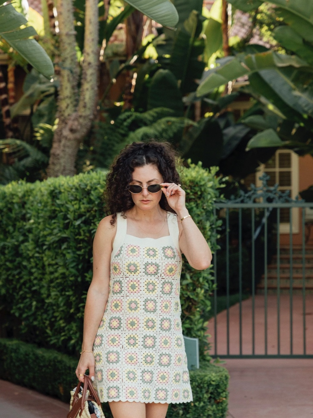 Sézane Anatolie Organic Cotton Crochet Short Dress XS